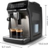 Philips 2300 Series Fully Automatic Espresso Machine with LatteGo milk system and integrated grinder, 4 Coffee Pre-Sets & Hot Water, 40% Quieter SilentBrew, 15-Bar Pressure, Matte Black (EP2330/10)