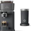 Philips Baristina Espresso Machine+Milk Frother Bundle. Real espresso. Compact coffee machine, portafilter, grinder, Cafe Crema. Dairy & Non-Dairy Milk foam​. Hot & Cold. Easy Clean. Black (BAR303/60)