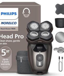 Philips Norelco Head Shaver Pro 9000 Series - Skull Shaver for Men and Women, 360° Flexing Head & ComfortCut Blades for Clean Shave, Gentle on Skin, Model HS9980 40