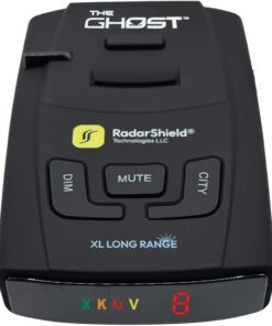 RadarShield Advanced Radar Detector for Cars, Ghost Radar & Laser Detector with Long Range Detection, IVT Filtering, Laser Detection, Mute & Dim Buttons, Includes Mount & 12V Adapter, Black