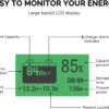 Renogy 500A Battery Monitor with Shunt, High and Low Voltage Programmable Alarm, Range 10V-120V up to 500A, 20ft Shielded Cable, Compatible 12V Lithium Sealed, Gel, Flooded Batteries,Black