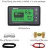 Renogy 500A Battery Monitor with Shunt, High and Low Voltage Programmable Alarm, Range 10V-120V up to 500A, 20ft Shielded Cable, Compatible 12V Lithium Sealed, Gel, Flooded Batteries,Black