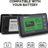 Renogy 500A Battery Monitor with Shunt, High and Low Voltage Programmable Alarm, Range 10V-120V up to 500A, 20ft Shielded Cable, Compatible 12V Lithium Sealed, Gel, Flooded Batteries,Black