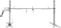 DNKMOR Rotisserie Grill Kit Stainless Steel Tripod Rotisserie Stand,52inch Pig Lamb Hooded Roaster Charcoal Spit with 15W Motor & Adjustable Height Lockable Casters for Outdoor Camping Party, Rated 90 LB