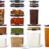 Rubbermaid Brilliance 14-Piece Food Storage Container Set with Scoops Airtight BPA-Free for Kitchen and Pantry Organization