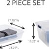 Rubbermaid Cleverstore 74 Qt Clear Storage Bins with Lids and Nesting Tray, 4-Pack, Stackable, BPA-Free, Made in USA