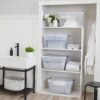 Rubbermaid Cleverstore 74 Qt Clear Storage Bins with Lids and Nesting Tray, 4-Pack, Stackable, BPA-Free, Made in USA