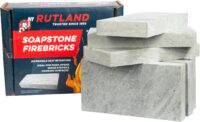 Rutland Soapstone Fire Bricks, Premium Firebricks for Wood-Burning Fireplaces & Woodstoves, Blue-Gray, 2,700+ F, Case of 6