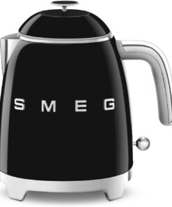 SMEG Mini 50's Retro Style 3 Cup Electric Kettle with Double Wall Anti Slip Base and Water Level Indicator (Black)