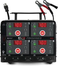 Schumacher Electric DSR Pro Heavy-Duty 4-Bank Automatic 10A Car Battery Charger and Maintainer, Charging Station, Professional Grade, for 6V/12V Automotive and Marine Batteries, DSR125
