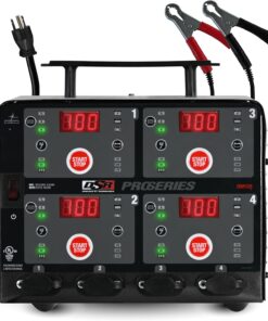 Schumacher Electric DSR Pro Heavy-Duty 4-Bank Automatic 10A Car Battery Charger and Maintainer, Charging Station, Professional Grade, for 6V/12V Automotive and Marine Batteries, DSR125