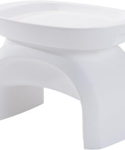 Step2 Vero Side Table with Serving Tray, Outdoor/Indoor Waterproof Patio Furniture, Use in Pools Up to 9" Water or Poolside Ledge, Made of Durable Plastic, Integrated Weight System, White