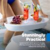 Step2 Vero Side Table with Serving Tray, Outdoor/Indoor Waterproof Patio Furniture, Use in Pools Up to 9" Water or Poolside Ledge, Made of Durable Plastic, Integrated Weight System, White