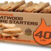 Sun Joe 40-Pound Fatwood Fire Starter Sticks, All-Natural Pine Kindling for Fireplace, Wood Stove, Pit and Grill, Made for Indoor or Outdoor Use, FATWOOD40