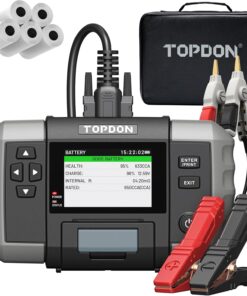 TOPDON BT600 Plus Car Battery Tester, Battery Alternator for 6V/12V/24V Battery Tests, 12V/24V Cranking/Charging/System Testing, 3.5" Screen with Built-in Printer
