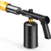 ThermoMaven Propane Torch with One-Touch Max Fire, Cooking Blow Torch Gun with Safety Lock, Charcoal Lighter, Flame Thrower, Gas Welding Kit Kitchen Food Torch Head for Grill, Sous Vide, BBQ, Black
