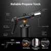 ThermoMaven Propane Torch with One-Touch Max Fire, Cooking Blow Torch Gun with Safety Lock, Charcoal Lighter, Flame Thrower, Gas Welding Kit Kitchen Food Torch Head for Grill, Sous Vide, BBQ, Black ThermoMaven Propane Torch with One-Touch Max Fire, Cooking Blow Torch Gun with Safety Lock, Charcoal Lighter, Flame Thrower, Gas Welding Kit Kitchen Food Torch Head for Grill, Sous Vide, BBQ, Black