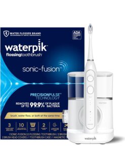 Waterpik Sonic-Fusion 2.0 Professional Flossing Electric Toothbrush with Water Flosser Combo In One, White SF-04, Packaging May Vary
