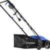 Westinghouse 13-Inch 12 Amp 2-in-1 Corded Lawn Electric Dethatcher and Scarifier with 8 Gallon Thatch Collection Bag, 4-Position Depth Adjustment, Foldable Handle, for Lawn, Yard and Grass Westinghouse 13-Inch 12 Amp 2-in-1 Corded Lawn Electric Dethatcher and Scarifier with 8 Gallon Thatch Collection Bag, 4-Position Depth Adjustment, Foldable Handle, for Lawn, Yard and Grass