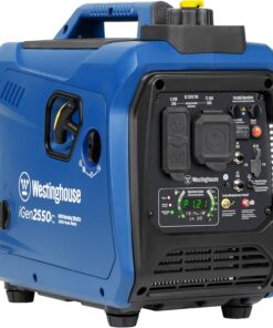Westinghouse 2550 Peak Watt Super Quiet & Lightweight Portable Inverter Generator, RV Ready 30A Outlet, Gas Powered, CO Sensor, Parallel Capable, Long Run Time,Blue