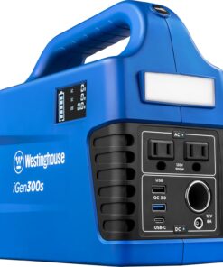 Westinghouse 296Wh 600 Peak Watt Portable Power Station and Solar Generator, Pure Sine Wave AC Outlet, Backup Lithium Battery for Camping, Home, Travel, Indoor/Outdoor Use (Solar Panel Not Included)