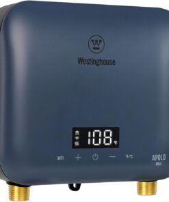 Westinghouse Apolo Mini 6.5kW Tankless Water Heater Electric, 240V Instant Hot Water, Smart WiFi Control, Compatible with Alexa & Google Home, Deep Blue