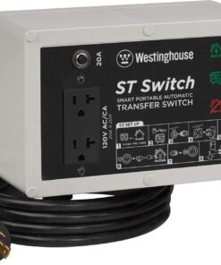 Westinghouse Outdoor Power Equipment ST Switch with Smart Portable Automatic Transfer Technology Home Standby Alternative, For Sump Pumps, Refrigerators, and More, Black and White