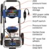 Westinghouse WPX2700e Electric Pressure Washer, 2700 Max PSI and 1.76 Max GPM, Induction Motor, Onboard Soap Tank, Spray Gun and Wand, 5 Nozzle Set, for Cars/Fences/Driveways/Homes/Patios/Furniture