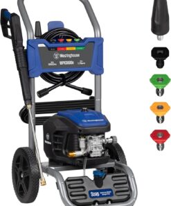 Westinghouse WPX3000e Electric Pressure Washer, 3000 Max PSI and 1.76 Max GPM, Induction Motor, Onboard Soap Tank, Spray Gun and Wand, 5 Nozzle Set, for Cars/Fences/Driveways/Homes/Patios/Furniture
