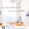 Whirlpool WPT80P Whispure True Hepa Air Purifier, Activated Carbon Advanced Anti-Bacteria, Ideal for Wildfire, Allergies, Odors, Pet Dander, Mold, Smoke and Germs, Large, White