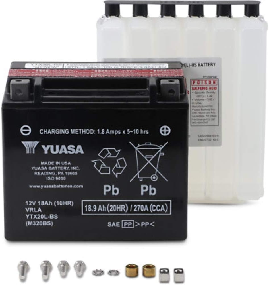 Yuasa YUAM320BS YTX20L-BS Maintenance Free AGM Battery with Acid pack Yuasa YUAM320BS YTX20L-BS Maintenance Free AGM Battery with Acid pack - Image 2