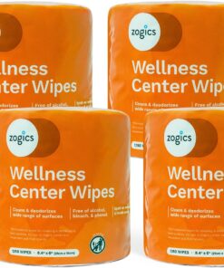 Zogics Wellness Center Cleaning Wipes – Gym Equipment Wipes for Cleaning Surfaces and Equipment, Durable and Safe Pre-Saturated (4,600 Count, 4 Rolls of 1150)