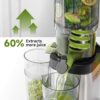 AMZCHEF Cold Press Juicer, Juicers Machines - 5.4" Large Feed Chute for Whole Fruits & Vegetables, Stainless Steel Slow Masticating Juice Easy to Clean, Large Auger, Triple Strainers