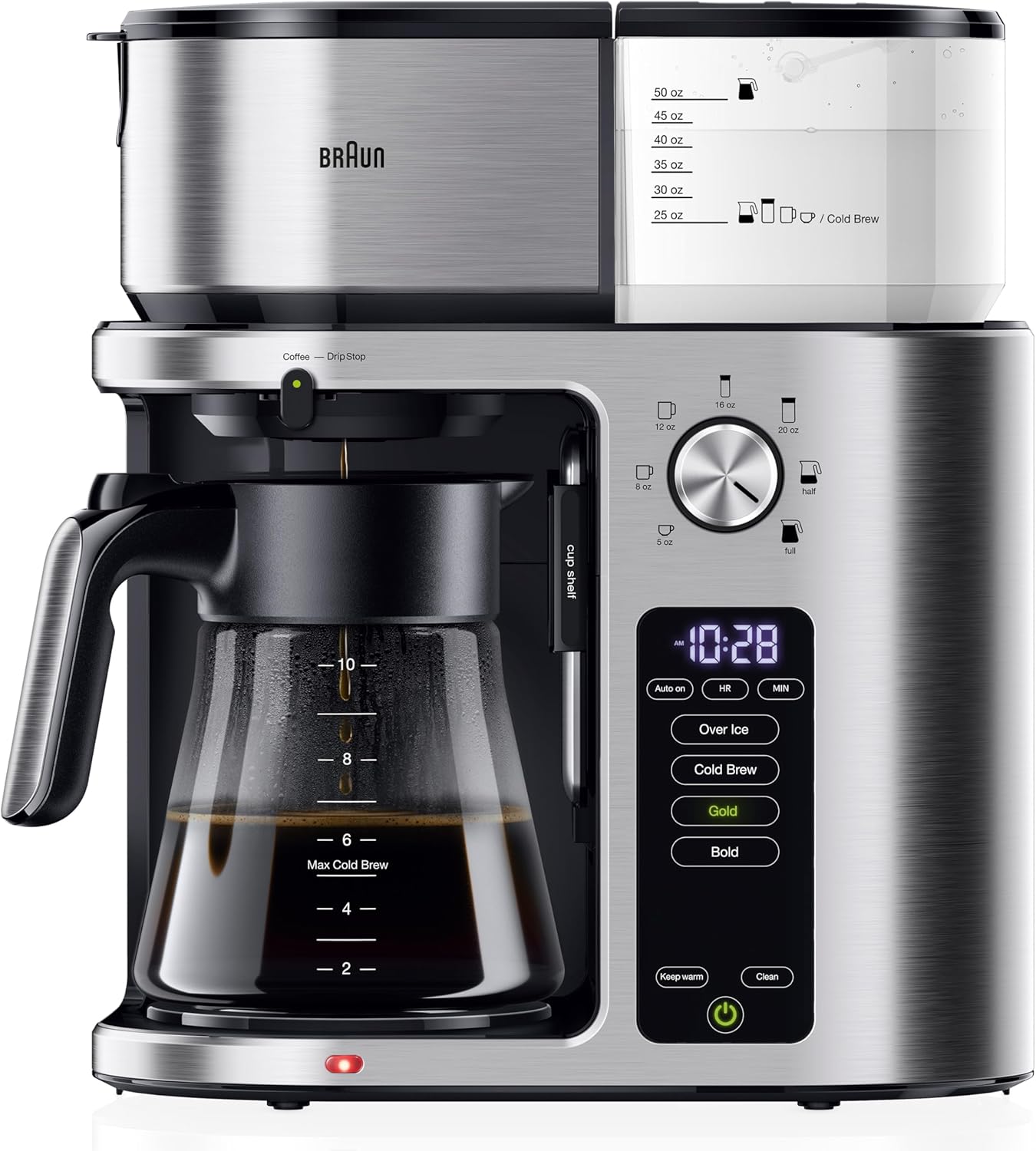 Braun MultiServe Plus 10-Cup Drip Coffee Maker - Hot & Cold Multi-Serve Brewer with Programmable Timer and Auto Start, Over Ice Function, Stainless Steel & Pod-Free Design, KF9270SI Braun MultiServe Plus 10-Cup Drip Coffee Maker - Hot & Cold Multi-Serve Brewer with Programmable Timer and Auto Start, Over Ice Function, Stainless Steel & Pod-Free Design, KF9270SI