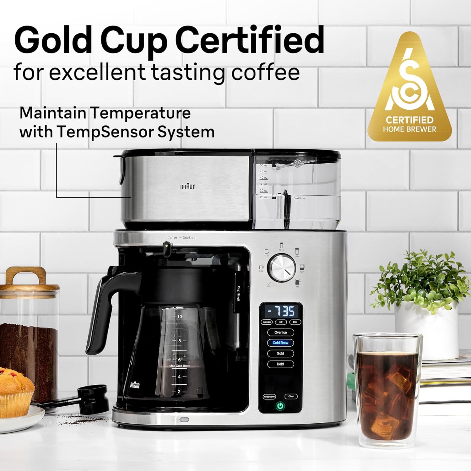 Braun MultiServe Plus 10-Cup Drip Coffee Maker - Hot & Cold Multi-Serve Brewer with Programmable Timer and Auto Start, Over Ice Function, Stainless Steel & Pod-Free Design, KF9270SIu8 Braun MultiServe Plus 10-Cup Drip Coffee Maker - Hot & Cold Multi-Serve Brewer with Programmable Timer and Auto Start, Over Ice Function, Stainless Steel & Pod-Free Design, KF9270SI