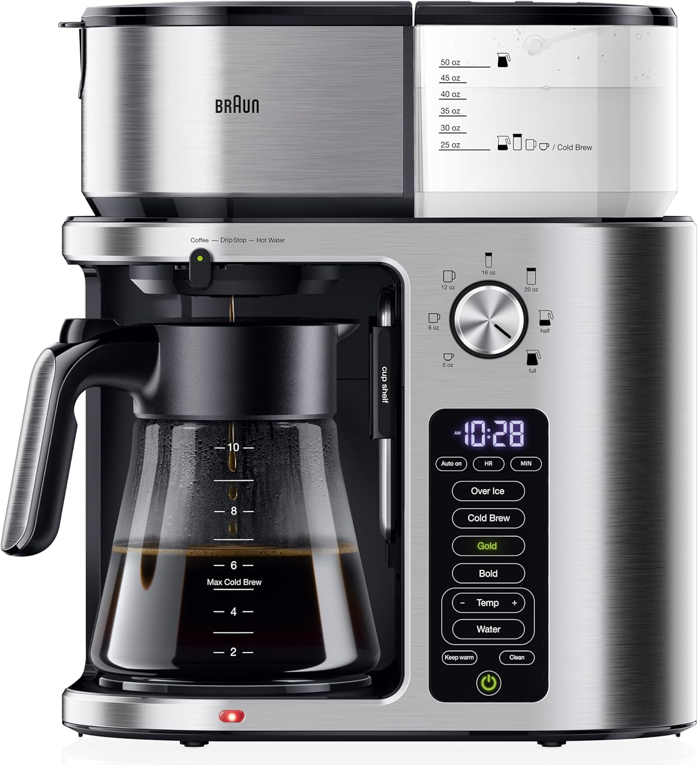 Braun MultiServe Plus 10-Cup Drip Coffee Maker - Hot & Cold Multi-Serve Brewer with Timer and Auto Start, Hot Water Dispenser, Over Ice Function, Stainless Steel & Pod-Free Design, KF9370SI Braun MultiServe Plus 10-Cup Drip Coffee Maker - Hot & Cold Multi-Serve Brewer with Timer and Auto Start, Hot Water Dispenser, Over Ice Function, Stainless Steel & Pod-Free Design, KF9370SI
