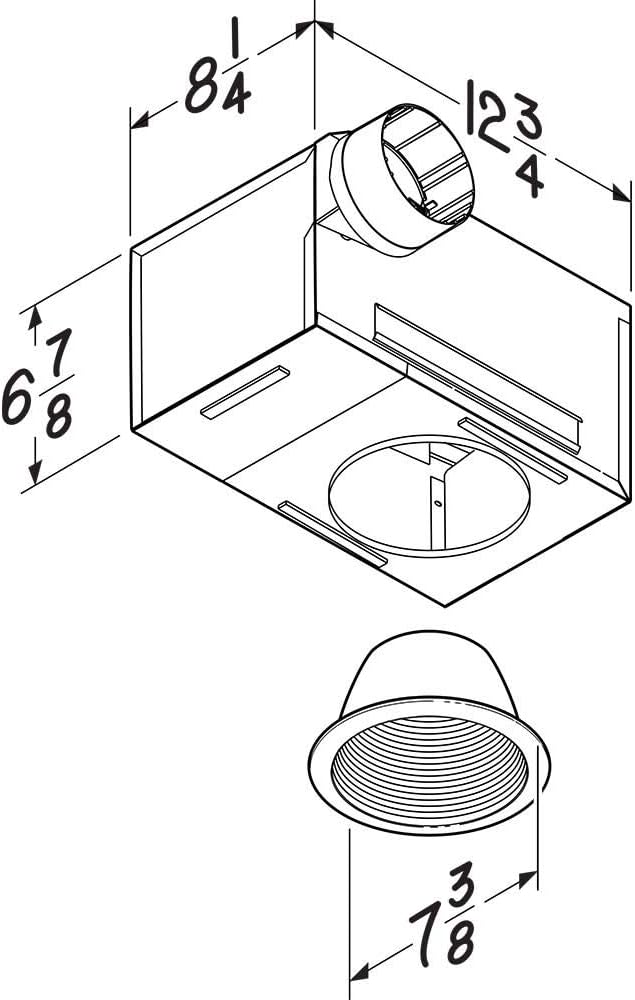 Broan-NuTone 744L Recessed Light Ventilation Fan, Selectable Speed 50-80 CFM, 0.3-2 Sones, White Broan-NuTone 744L Recessed Light Ventilation Fan, Selectable Speed 50-80 CFM, 0.3-2 Sones, White - Image 5