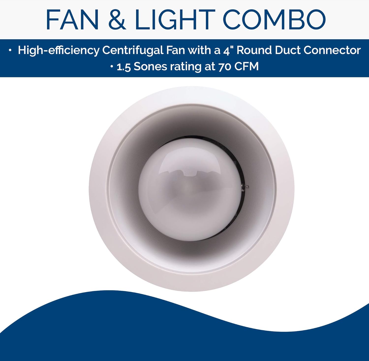 Broan-NuTone 744LED Recessed Light Ventilation Fan with LED, ENERGY STAR Certified, 70 CFM, 1.5 Sones, White Broan-NuTone 744LED Recessed Light Ventilation Fan with LED, ENERGY STAR Certified, 70 CFM, 1.5 Sones, White - Image 2