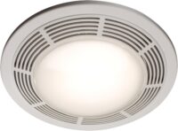 Broan-NuTone 750 Round Fan and Light Combo for Bathroom and Home, White Grille with Glass Lens, 100-Watts, 3.5 Sones, 100 CFM