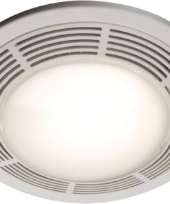 Broan-NuTone 750 Round Fan and Light Combo for Bathroom and Home, White Grille with Glass Lens, 100-Watts, 3.5 Sones, 100 CFM