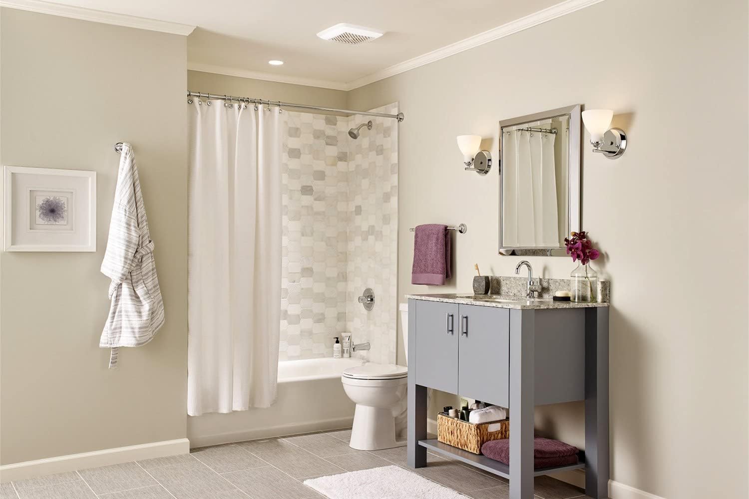 Broan-NuTone 791LEDM Ventilation Fan with LED Light and Roomside Installation, ENERGY STAR Certified, 110 CFM, 1.5 Sones, White Broan-NuTone 791LEDM Ventilation Fan with LED Light and Roomside Installation, ENERGY STAR Certified, 110 CFM, 1.5 Sones, White - Image 2