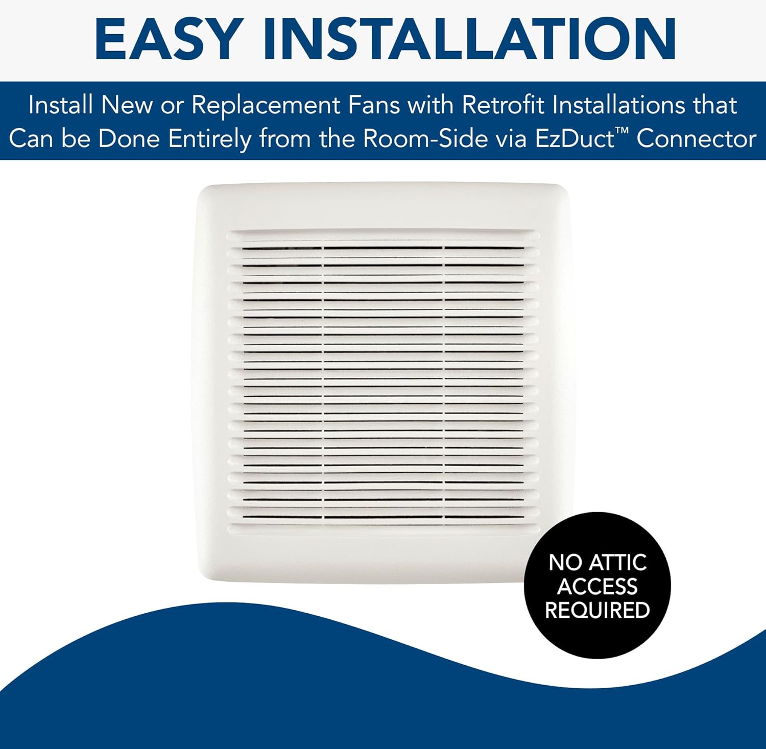 Broan-NuTone AE50 Ventilation Fan with Roomside Installation, ENERGY STAR Certified, Ceiling or Wall Mount, 50 CFM, 0.5 Sones, White Broan-NuTone AE50 Ventilation Fan with Roomside Installation, ENERGY STAR Certified, Ceiling or Wall Mount, 50 CFM, 0.5 Sones, White - Image 6