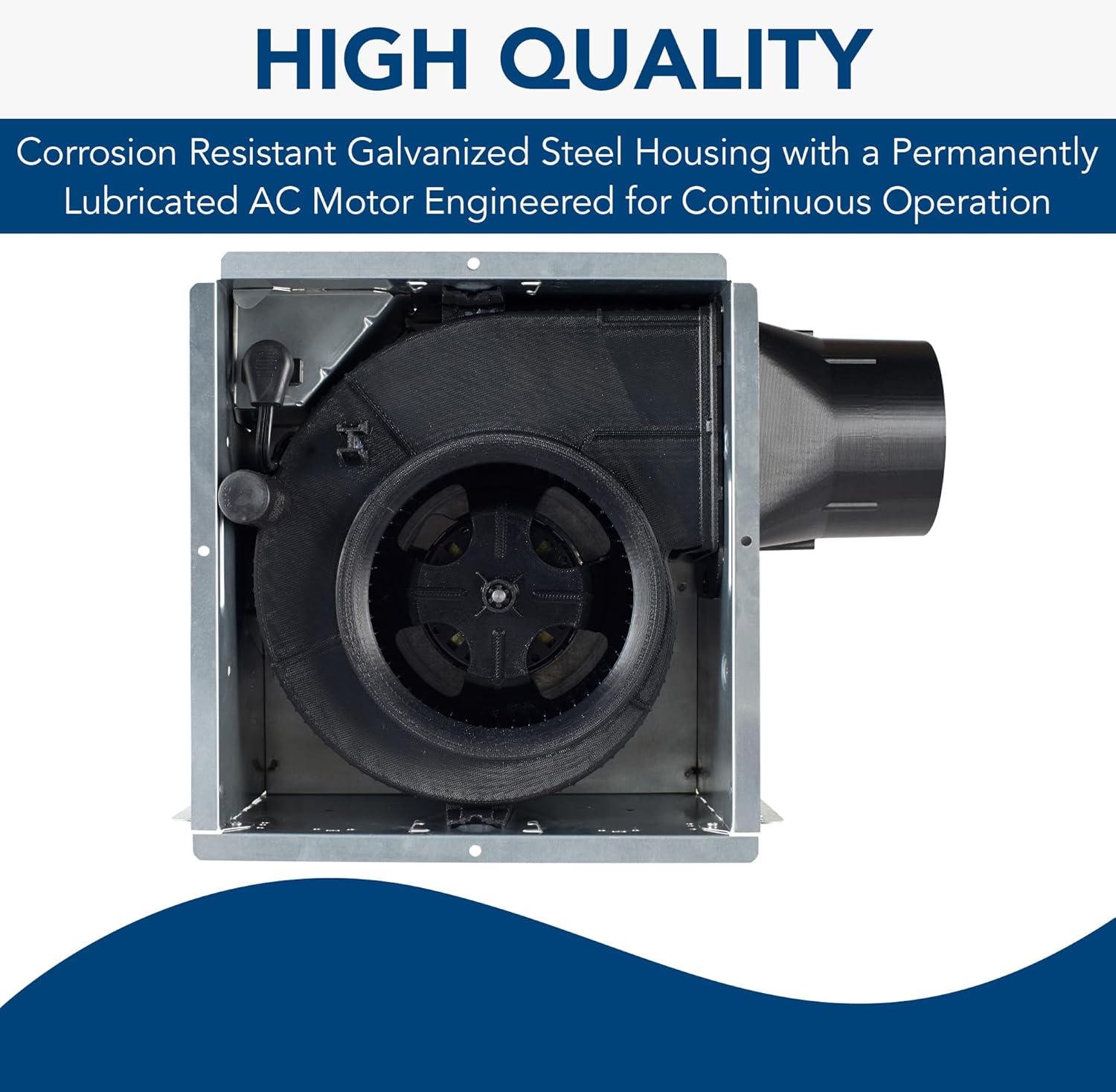 Broan-NuTone AE50 Ventilation Fan with Roomside Installation, ENERGY STAR Certified, Ceiling or Wall Mount, 50 CFM, 0.5 Sones, White Broan-NuTone AE50 Ventilation Fan with Roomside Installation, ENERGY STAR Certified, Ceiling or Wall Mount, 50 CFM, 0.5 Sones, White - Image 4