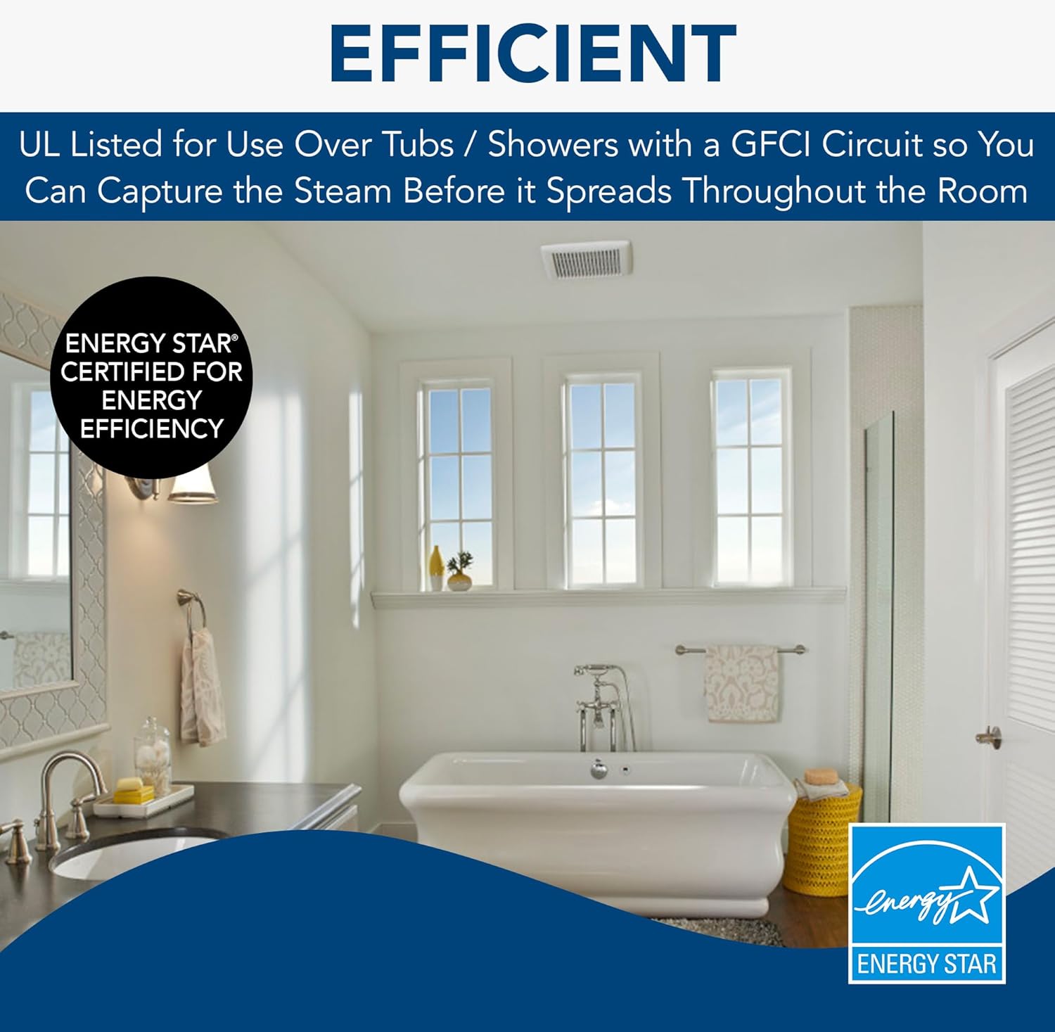 Broan-NuTone AE50 Ventilation Fan with Roomside Installation, ENERGY STAR Certified, Ceiling or Wall Mount, 50 CFM, 0.5 Sones, White Broan-NuTone AE50 Ventilation Fan with Roomside Installation, ENERGY STAR Certified, Ceiling or Wall Mount, 50 CFM, 0.5 Sones, White - Image 5