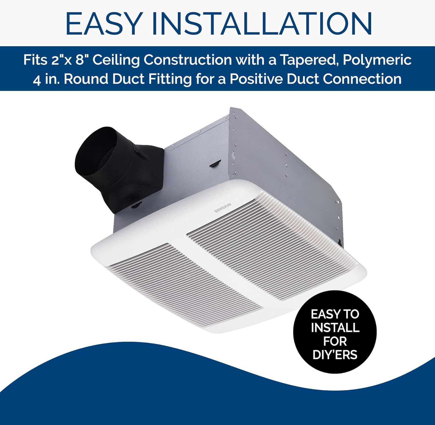 Broan-NuTone SPK110 Bluetooth Speaker Ventilation Fan, ENERGY STAR Certified, 110 CFM, 1.0 Sones, White Broan-NuTone SPK110 Bluetooth Speaker Ventilation Fan, ENERGY STAR Certified, 110 CFM, 1.0 Sones, White - Image 6
