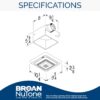 Broan-NuTone SPK80L Bluetooth Speaker Ventilation Fan with LED Light, 80 CFM, 2.5 Sones, White Broan-NuTone SPK80L Bluetooth Speaker Ventilation Fan with LED Light, 80 CFM, 2.5 Sones, White