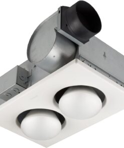 Broan-Nutone 164 Bulb Heater and Fan, Energy-Saving 2-Bulb Infrared Type IC Ceiling Heater, White, 250-Watt, 4.0 Sones, 70 CFM