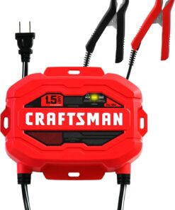 CRAFTSMAN 1.5A Car Battery Charger and Maintainer, 3-in-1 Solution, for 6V/12V Power Sport, Automotive, and Marine Batteries, CMXCESM259