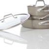 Calphalon® Premier Ceramic Nonstick 5-Piece Cookware Set, Mushroom Grey Calphalon® Premier Ceramic Nonstick 5-Piece Cookware Set, Mushroom Grey