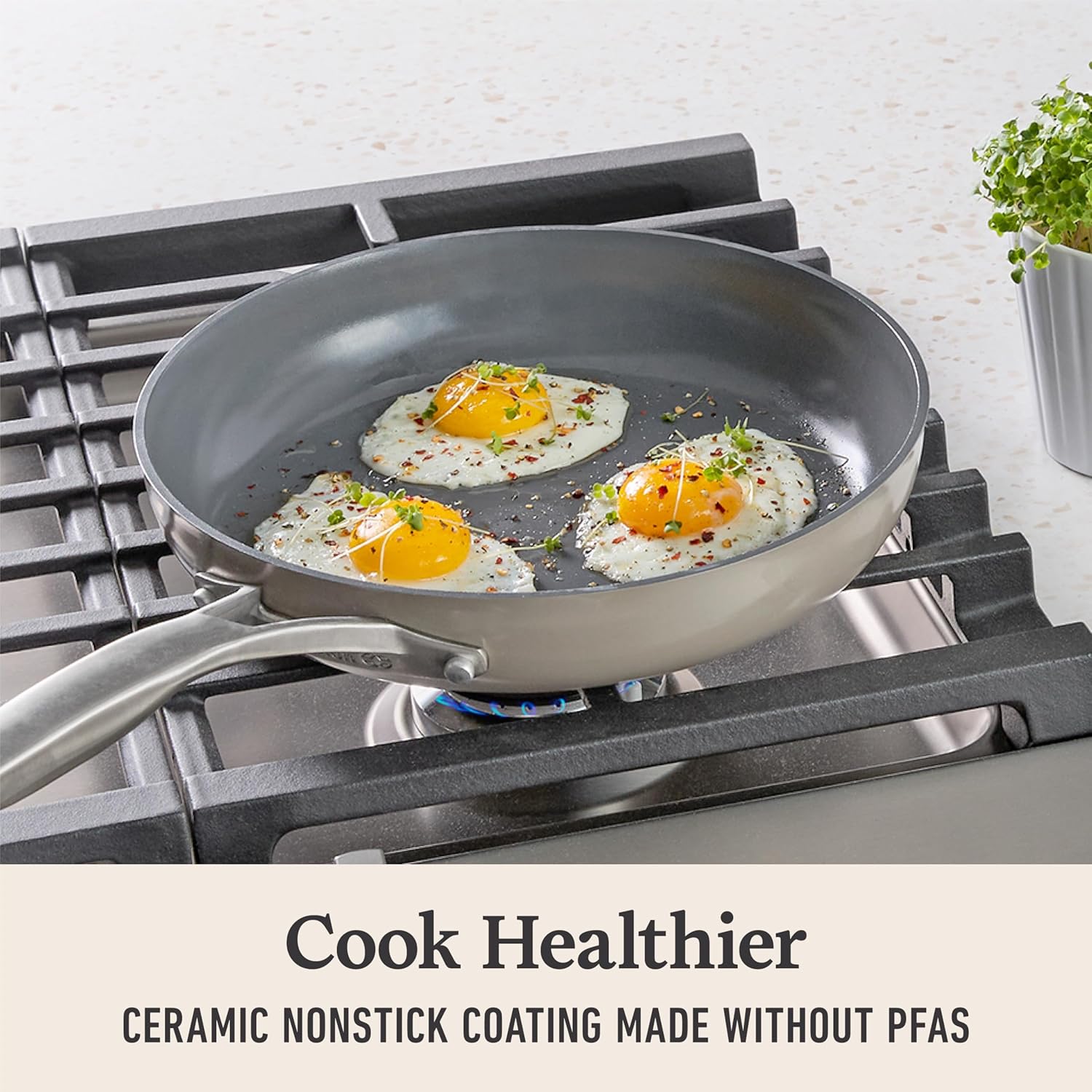 Calphalon® Premier Ceramic Nonstick 5-Piece Cookware Set, Mushroom Grey67 Calphalon® Premier Ceramic Nonstick 5-Piece Cookware Set, Mushroom Grey